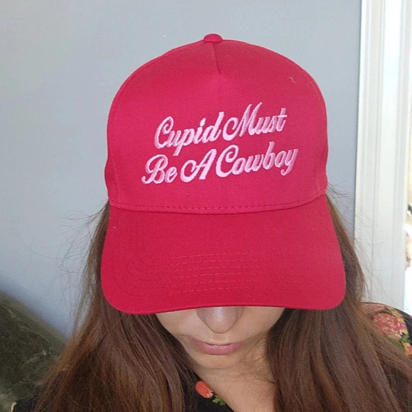 Cupid must be a cowboy Embroidered Baseball Cap - Picture 2 of 2
